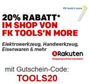 Handwerker aufgepasst! 20% Rabatt auf ALLES im Shop von FK tools&acute;n more bei Rakuten!
