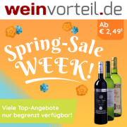 Weinvorteil holt mit der Sping-Sale-Week und Weinen ab 2,49 Euro den Fr&uuml;hling ins Glas