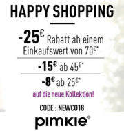 Happy Shopping Weekend bei Pimkie mit bis zu 25 Euro Rabatt auf die krachneue Kollektion!