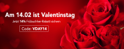 Blumeideal: 14% Rabatt f&uuml;r Valentinstagsblumen