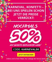 Karnevalsaktion bei Takko: Nochmal -50% auf bereits reduzierte Ware