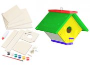 PEARL Nistkasten-Bausatz aus Echtholz mit 6-teiligem Farben-Set - Gratis!!!