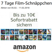 7 Tage Film-Schn&auml;ppchen mit bis zu 10 Euro Sofortrabatt auf tolle Filme bei Amazon