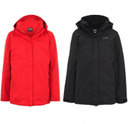 Jack Wolfskin 3-in-1 Funktionsjacke Tarpoto f&uuml;r Damen in Schwarz oder Rot f&uuml;r 104,99 Euro