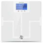 Digitale K&ouml;rperfettwaage von INTEY aus Sicherheitsglas in Wei&szlig; f&uuml;r 12,99 Euro inkl. Versand