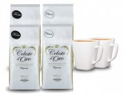 Probierpaket Celeste d'Oro KAFFEEBOHNEN (4 kg) f&uuml;r 41,99&euro; + 2 Design-Tassen gratis