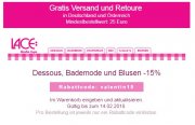 15% bei Lace auf Dessous, Bademode und Blusen und GRATIS Versand (MBW 25&euro;)