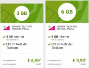 Telekom 3GB oder 6GB Internet Flat schon ab 6,99 &euro; im Monat 