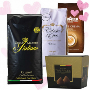 Valentinstagspaket - Kaffeebohnen + Belgische Tr&uuml;ffelschokolade nur 35,94 Euro inkl. Versand
