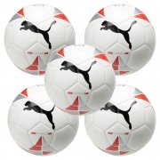 5 x Puma Pro Training MS Fu&szlig;ball wei&szlig;/schwarz/rot/silber