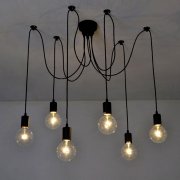 Lixada Retro Kronleuchter 6 h&auml;ngende Birnen Versand aus DE