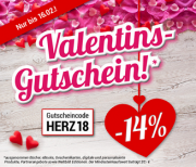 14% Rabatt zum Valentinstag bei Weltbild ab einem Bestellwert von 20 Euro