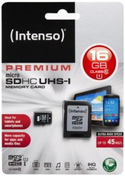 Intenso Micro SDHC Karte 16GB UHS-I Speicherkarte Premium 45 MB/s Class 10