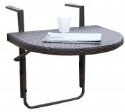  Balkontisch H&auml;ngetisch Agra Klapptisch Alu/Kunststoffgeflecht Coffee 60 x 50 cm f&uuml;r 29,99&euro;