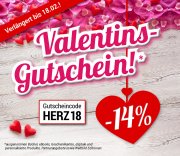 14% Rabatt-Gutschein zum Valentinstag - Weltbild liebt Sie! - nur noch heute!
