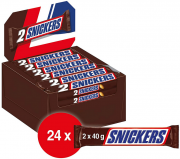 24 Doppelriegel Snickers Schokoriegel in einer Box 24 x 2 x 40 g