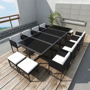 33 teilige Rattan Sitzgruppe in schwarz mit Versand aus DE!