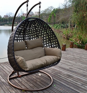 Gem&uuml;tlicher Home Deluxe Twin Polyrattan H&auml;ngesessel f&uuml;r 399,00 Euro inkl. Versand
