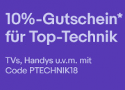 10% Rabatt auf &bdquo;Top-Technik&ldquo; Artikel bei eBay z.B. Handys, Notebooks, Staubsauger etc...
