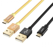 2 Micro USB-Kabel in Schwarz + Gold aus Kevlar von Aukey jetzt nur 2,99 Euro statt 5,99 Euro