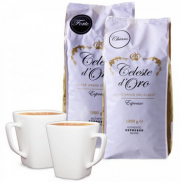 Fr&uuml;hlingspaket - 2 kg Celeste d'Oro Kaffeebohnen mit 2 Design-Tassen nur 25,94 Euro inkl. Versand