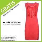  AjC Damen Fransenkleid Freizeitkleid Rot - heute Gratis zur Bestellung...