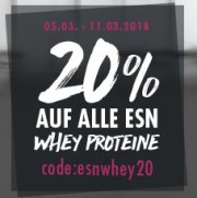 Fitmart 20% Rabatt auf alle ESN Whey Proteine
