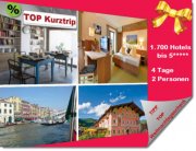 Multi Hotel Gutschein - 4 Tage f&uuml;r 2 Personen &uuml;ber 1.700 Hotels nur &euro; 59,00