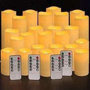 24er Pack LED-Flammenlose Kerzen (wasserfest) mit 4 Fernbedienungen f&uuml;r 34,27&euro;
