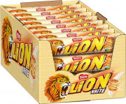 24er Pack Nestl&eacute; Lion White Knusper-Riegel mit Karamell-F&uuml;llung und Crispy Waffel
