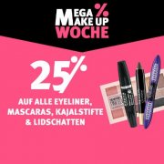 25% auf alle Eyeliner, Mascaras, Lidschatten, Kajalstifte bei Rossmann