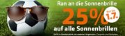 25% auf alle Sonnenbrillen + Gratis Fan-Sonnenbrillen zu jeder Bestellung