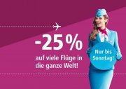 25% auf ausgew&auml;hlte Fl&uuml;ge bei Eurowings