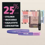 25% auf Lidschatten, Mascara, Eyeliner, Kajal alle Marken