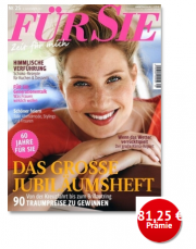 25 Ausgaben F&uuml;r Sie (Jahresabo) f&uuml;r 81,25 Euro und Verrechnungsscheck &uuml;ber 81,25 Euro als Pr&auml;mie