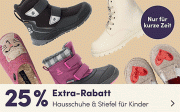 25% Extra-Rabatt auf alle Stiefel und Hausschuhe f&uuml;r Kids bei MyToys