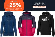 25% Extra-Rabatt auf ausgesuchte Jacken & Oberteile bei SportScheck