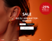 25% Extra-Rabatt auf bereits reduzierte Schmuckst&uuml;cke bei Christ