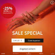 25% Extra-Rabatt auf bereits reduzierte Schmuckst&uuml;cke und Uhren bei Christ
