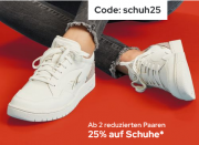 25% Extra-Rabatt auf bereits reduzierte Schuhe und Sportschuhe ab 2 Teile bei Galeria
