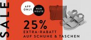 25% Extra-Rabatt auf bereits reduzierte Schuhe und Taschen f&uuml;r Damen und Herren in der Mirapodo App