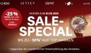 25% Extra-Rabatt auf bereits reduzierte Uhren und Schmuckst&uuml;cke bei Christ