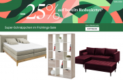 25% Extra-Rabatt auf &uuml;ber 1000 bereits reduzierte M&ouml;bel im Home24 Shop