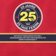 25% Jubil&auml;umsrabatt bei Campdavid & Soccxs 