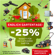 25% Rabatt auf alle Gartenger&auml;te und Artikel bei Fuxtec