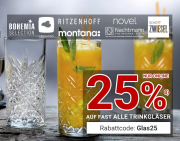 25% Rabatt auf alle Trinkgl&auml;ser bei Zurbr&uuml;ggen