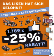 25% Rabatt auf das komplette Sortiment bei Fuxtec