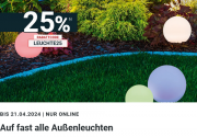 25% Rabatt auf fast alle Au&szlig;enleuchten bei Zurbr&uuml;ggen