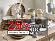 25% Rabatt auf fast alle Geschirrsets bei Zurbr&uuml;ggen