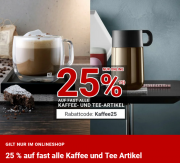 25% Rabatt auf fast alle Kaffee und Tee Artikel bei Zurbr&uuml;ggen